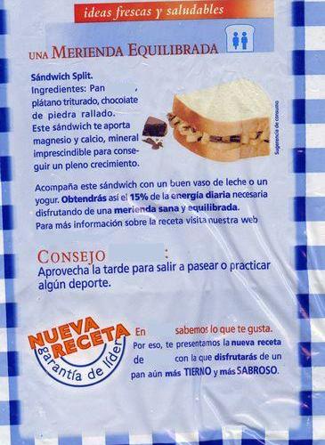 Pan de molde con pl�tano y chocolate