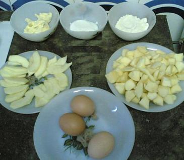 Ingredientes para la tarta de manzana